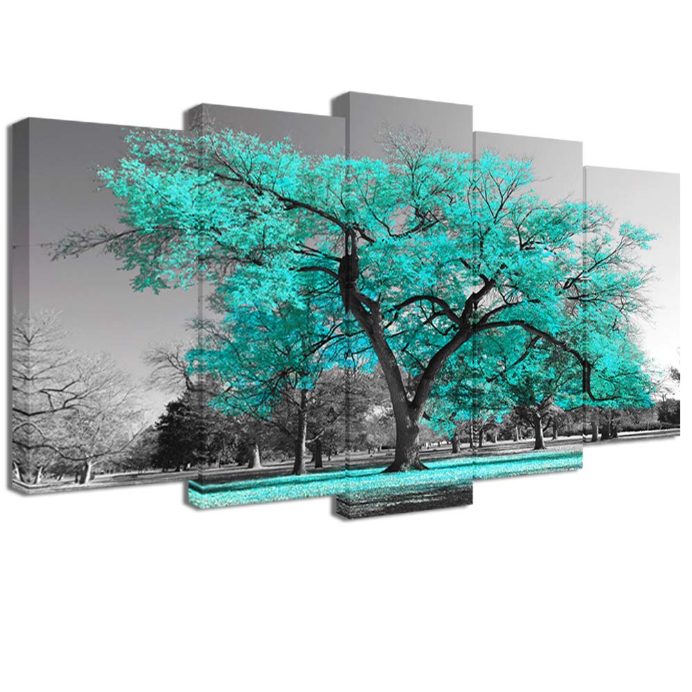 Turquoise tree split canvas print