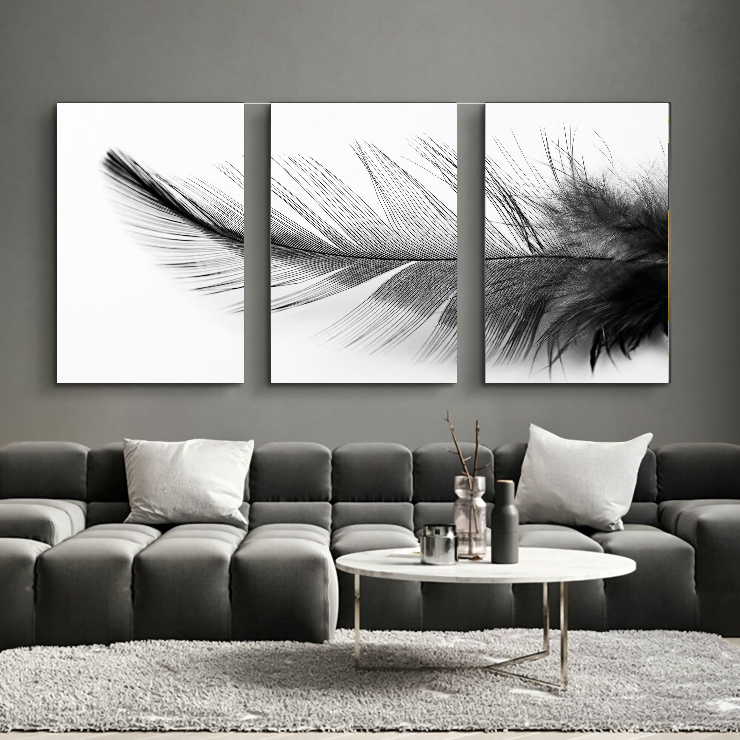 Black And White Feather Wall Art Pix Perfect Print
