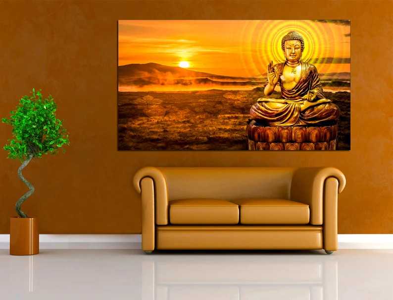 Unreal gold buddha wall art - Image 4