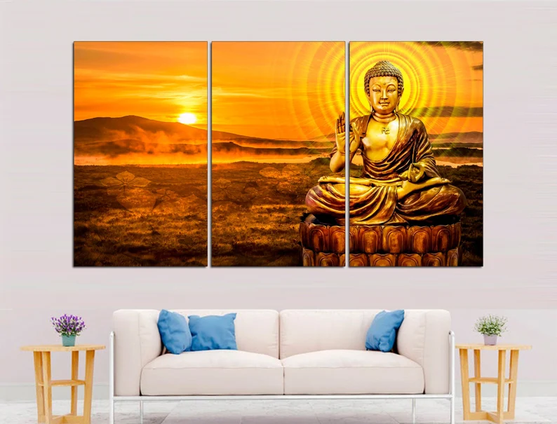 Unreal gold buddha wall art