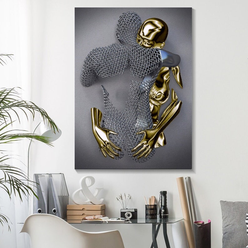 Set of 3 Love Heart Gold Print - Image 4