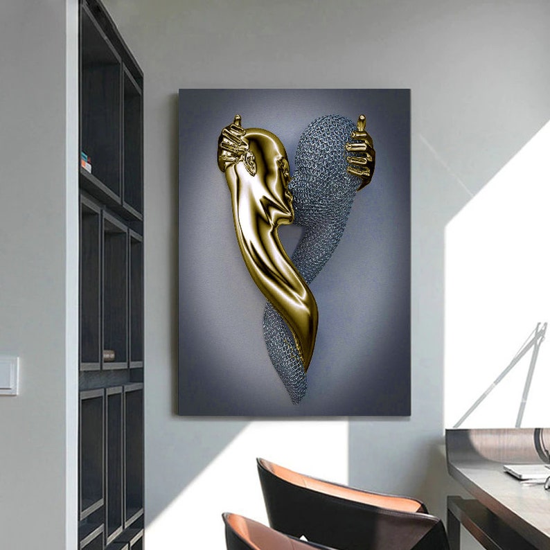 Set of 3 Love Heart Gold Print - Image 2