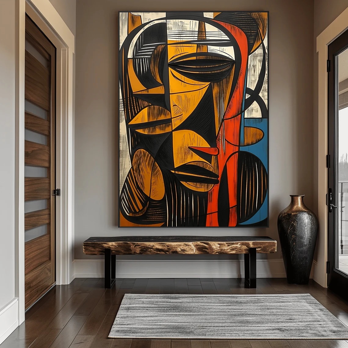 1 African Abstract Wall Art - Image 5