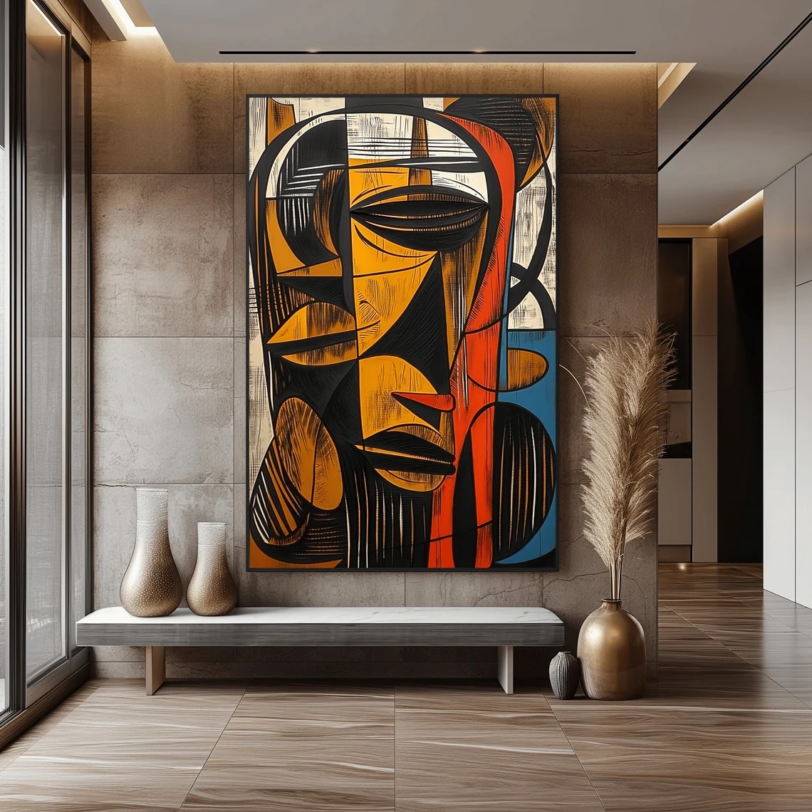 1 African Abstract Wall Art - Image 3